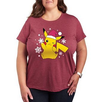 Plus Pokemon Pikachu Santa Hat Graphic Tee