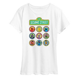 Women's Sesame Street Character Grid Graphic Tee