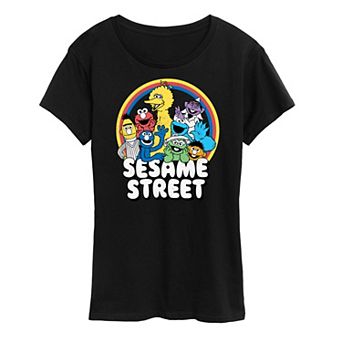 Women's Sesame Street Group Rainbow Graphic Tee