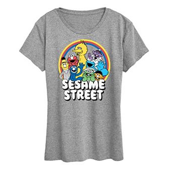 Women's Sesame Street Group Rainbow Graphic Tee