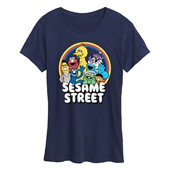Women's Sesame Street Group Rainbow Graphic Tee