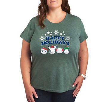 Plus Pokemon Happy Holidays Graphic Tee
