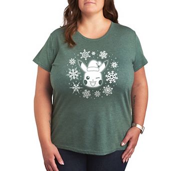 Plus Pokemon Pikachu Snowflakes Graphic Tee