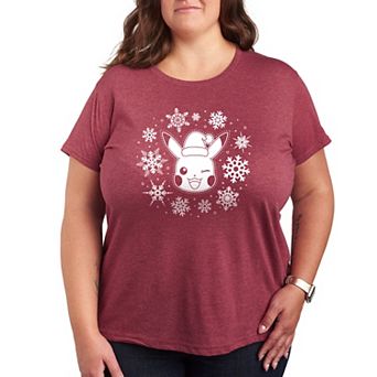 Plus Pokemon Pikachu Snowflakes Graphic Tee