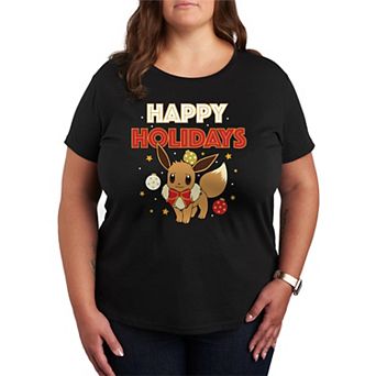 Plus Pokemon Happy Holidays Evee Graphic Tee
