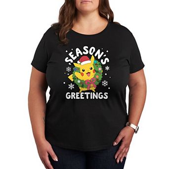Plus Pokemon Seasons Greetings Graphic Tee