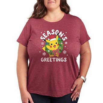 Plus Pokemon Seasons Greetings Graphic Tee