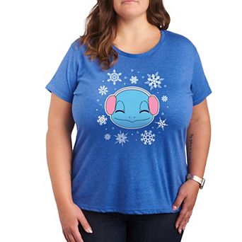 Plus Pokemon Squirtle And Snowflakes Graphic Tee