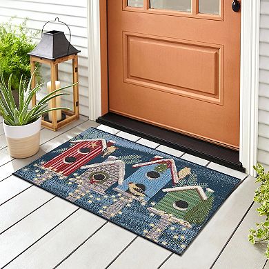 Liora Manne Esencia Birdhouse Holiday Indoor/Outdoor Doormat