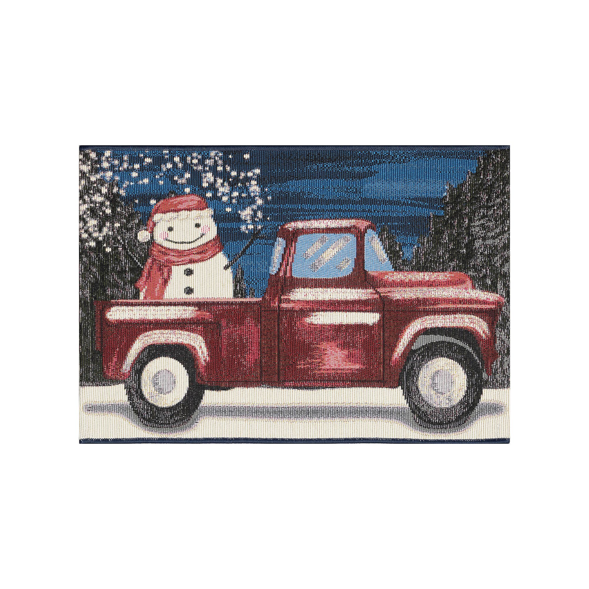 Liora Manne Esencia Truck Load Of Cheer Indoor/Outdoor Doormat, Black