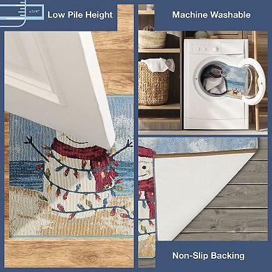 Liora Manne Esencia Beach Snowman Indoor/Outdoor Doormat
