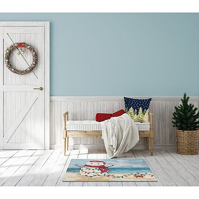 Liora Manne Esencia Beach Snowman Indoor/Outdoor Doormat