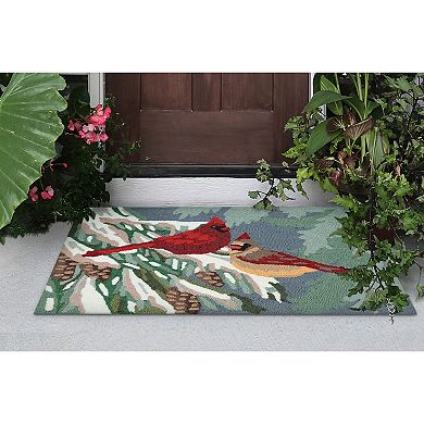 Liora Manne Frontporch Cardinal Christmas Day Indoor/Outdoor Rug