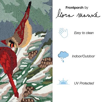 Liora Manne Frontporch Cardinal Christmas Day Indoor/Outdoor Rug