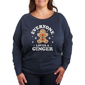 Plus Size Gingerbread Man French Terry Long Sleeve Tee