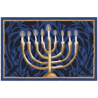 Liora Manne Frontporch Nights Of Lights Hanukkah Indoor/Outdoor Rug