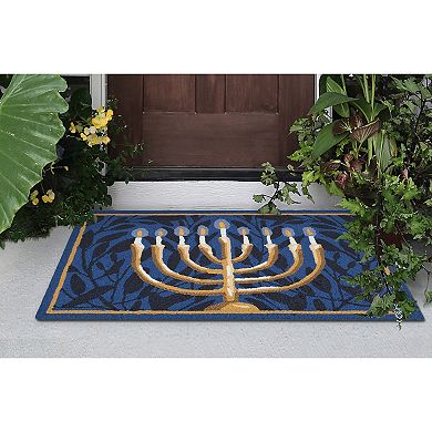 Liora Manne Frontporch Nights Of Lights Hanukkah Indoor/Outdoor Rug