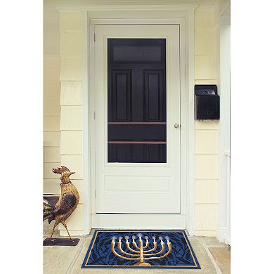Liora Manne Frontporch Nights Of Lights Hanukkah Indoor/Outdoor Rug