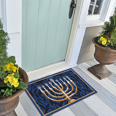 Liora Manne Frontporch Nights Of Lights Hanukkah Indoor/Outdoor Rug