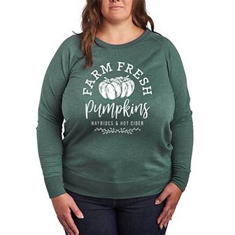 Plus Size Farm Fresh Pumpkins Lightweight French Terry Sweatshirt