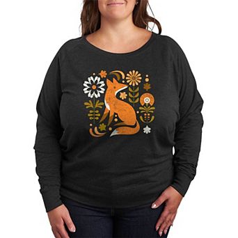 Plus Size Autumn Fox Lightweight French Terry Sweatshirt