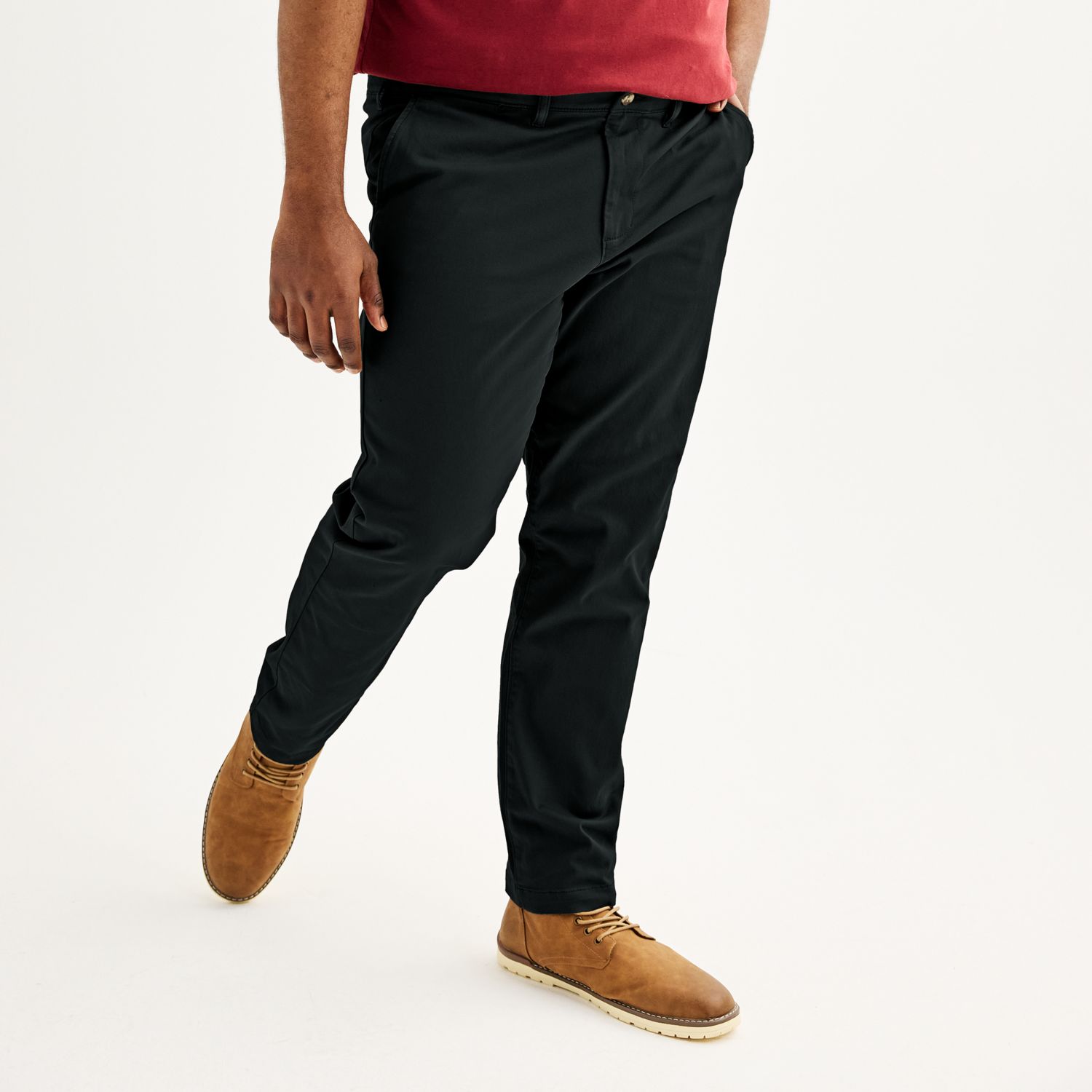 Мужские брюки Big & Tall Sonoma Goods For Life® Flexwear Straight-Fit Chinos, цвет: Чёрный — фото 1