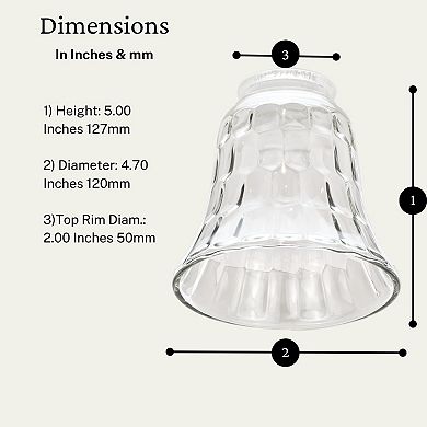 Ceiling Fan Light Covers - Clear Wave