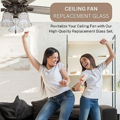 Ceiling Fan Light Covers - Clear Wave