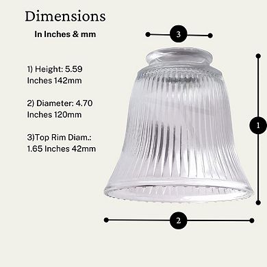 Ceiling Fan Light Covers - Clear Ribbed Glass Ceiling Fan Light Kit Glass Replacement Kit