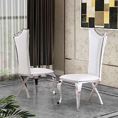 Best Quality Furniture Luxe Upholstered Dining Accent Chairs (Set of 2)