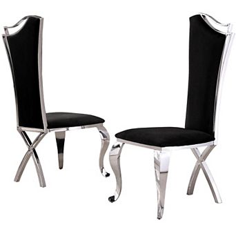 Best Quality Furniture Luxe Upholstered Dining Accent Chairs (Set of 2)