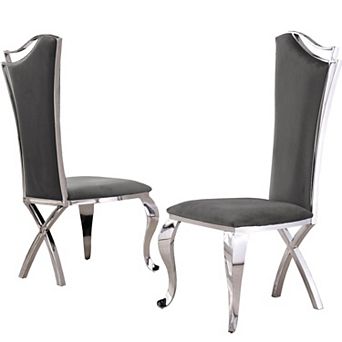 Best Quality Furniture Luxe Upholstered Dining Accent Chairs (Set of 2)
