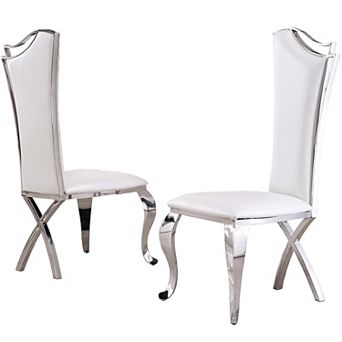 Best Quality Furniture Luxe Upholstered Dining Accent Chairs (Set of 2)