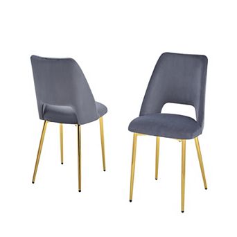 Best Quality Furniture Upholstered Dining Chair with Gold Accent Legs (Set of 2)