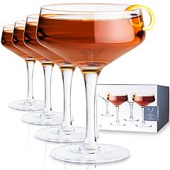 Opulent Angled Coupe Cocktail Glasses, Set of 4