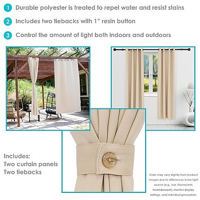 Sunnydaze Room Darkening Curtain Panel - Beige - 52 in x 96 in