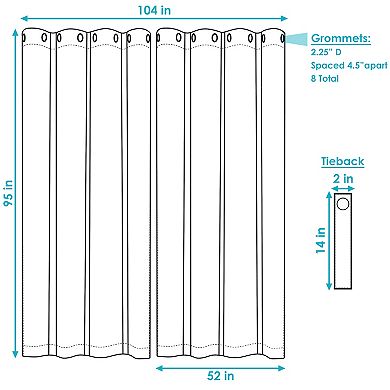 Sunnydaze Room Darkening Curtain Panel - Beige - 52 in x 96 in
