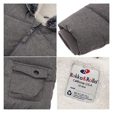 Baby Boy Rokka&Rolla Sherpa-Lined Hooded Puffer Jacket