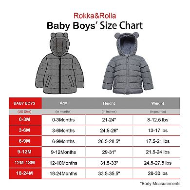 Baby Boy Rokka&rolla Fleece-lined Hooded Puffer Jacket