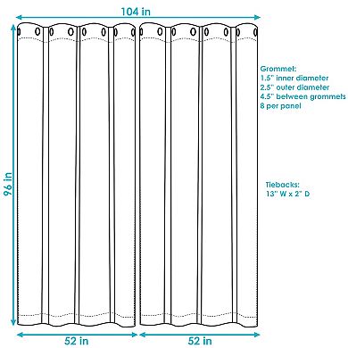 Sunnydaze Simple Outdoor Curtain Panel - Set of 2