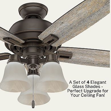 4-pack Ceiling Fan Light Covers -white Alabaster Glass Shade4-pack