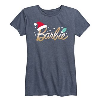 Women's Barbie® Logo Santa Hat Graphic Tee