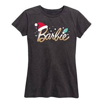 Women's Barbie® Logo Santa Hat Graphic Tee