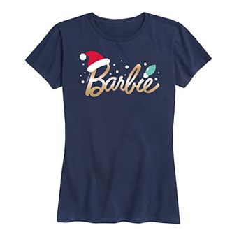 Women's Barbie® Logo Santa Hat Graphic Tee