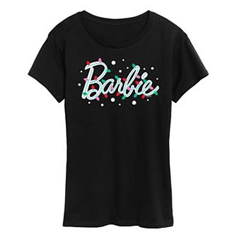 Women's Barbie® Logo Holiday Lights Graphic Tee