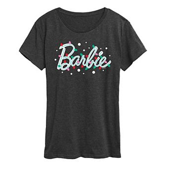 Women's Barbie® Logo Holiday Lights Graphic Tee
