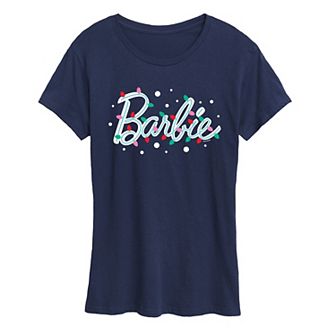 Women's Barbie® Logo Holiday Lights Graphic Tee