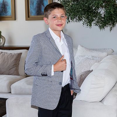 Gioberti Kid's Houndstooth Fully Lined Blazer Jacket