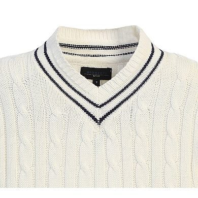 Gioberti Kids 100% Cotton V-neck Cable Knit Sweater