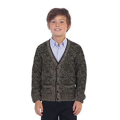 Gioberti Kid's Cardigan Sweater With Soft Brushed Flannel Lining And Pockets